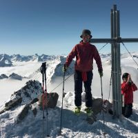 Ian and Gerry on the summit of Lampsenspitze (Mark Pilling)