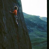 Alf leading Suicide Wall - Idwal (Dave Tracey)