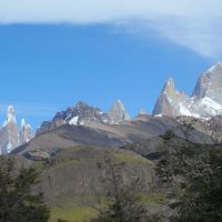 1) The Chalten Massif. Fitzroy right; Cerro Torre left. (Duncan Lee)