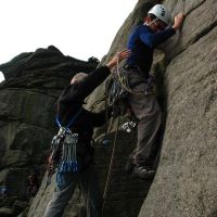 Andy attacking Tango Buttress (Chris Williams)
