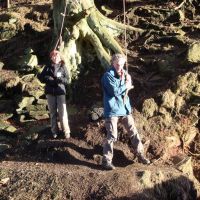 Three Shires Head - Ding & Dave D on rope swing (Dave Shotton)
