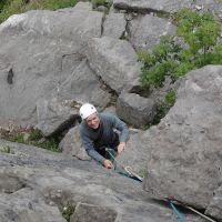 Dave about to start 2nd pitch of Jomo (VDiff), Trowbarrow (Andy Stratford)
