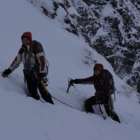 Phil & Emily on North West Gully III, Stob Corrie nam Beith (Andy Stratford)