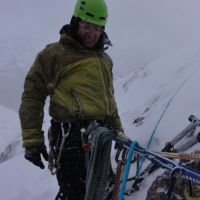 Andy on belay NW Gully (Emily Pitts)