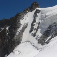 Barre North Couloir (AD), climbed mostly in the dark 10 hours ago. (Andy Stratford)