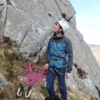 James at the start of Pinnacle Rib Route (Tryfan East Face) (Dave Shotton)