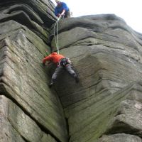 Jim & Andy finish Goliath's Groove, HVS 5a (Roger Dyke)