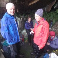 Enjoying the lunchtime comforts of Laddow cave (Dave Shotton)