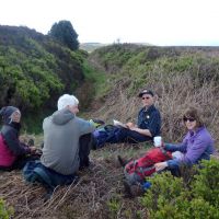 Elevenses beside the ancient earthwork of Bar Dyke (Dave Shotton)