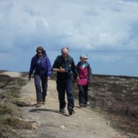 Striding down the Dukes Road path across Broomhead Moor (Dave Shotton)