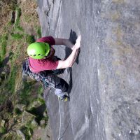 Andy leading Sundowner (E2, 5a) (Dave Wylie)