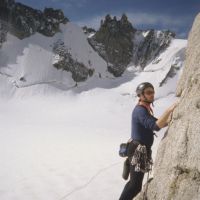 Colin Maddison on the Bonatti-Gallieni route on the Chandelle (Duncan Lee)