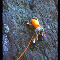 Alf leading Suicide Wall - Idwal (Dave Tracey)
