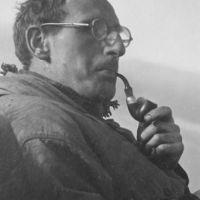 Plum Worrall, Founder Member, circa 1953 (with pipe). (Unknown)