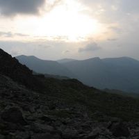 Descent from Bristly Ridge below Tryfan, looking across to Y Garn (James Richardson)