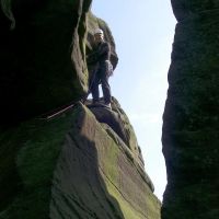 Dave W. on Cleft Buttress (Mark Furniss)