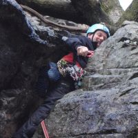Colin being eaten by Hail Bebe at Tremadog (Gareth Williams)