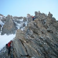 Good climbing on the 'Willsgratli' (AD) approach ridge to the Wetterhorn (Colin Maddison)