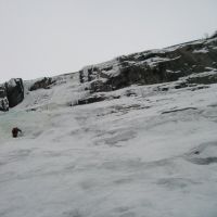 Craig in a sea of ice on Juledagsfossen (Colin Maddison)