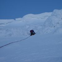 Jim running it out on Point Five Gully (Gareth Williams)