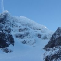 Panoramic of the North face, Douglas Boulder far left (Andy Stratford)