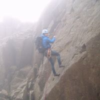 Sarah - descent from Pulpit Rock, Pikes Crag (Colin Maddison)