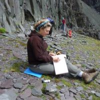 Sue Marsden sketching in the quarries (Alan (L) Jones)