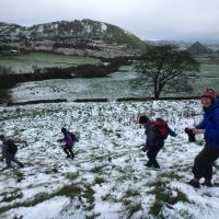 In the snow with Chrome Hill in background (Dave Shotton)