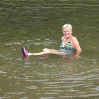 Lorna enjoying Low Water (Virginia Castick)