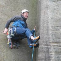 James on the 5a bit of Goliath's Groove (Roger Dyke)