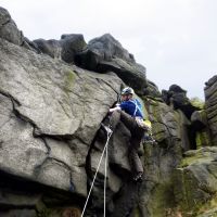 Meirion on pitch-2 of The Great Slab (Dave Wylie)