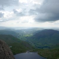 View down Langdale to Windermere from the top of Jack's Rake (Dave Wylie)