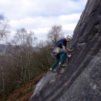 Ed leading "Tody's Wall" (HVS, 5a) (Dave Wylie)