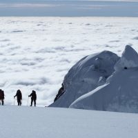Ivan, Mich and Stu on the summit plateau of Antisana 5705m, AD-
