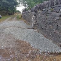 The restoned entrance and restored drain
