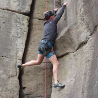 Stefano starts his first outdoor route