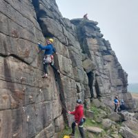 Rory belaying Ed on Oblique Crack (Andy Stratford)
