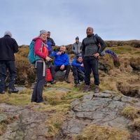 A pause at Kinder Downfall