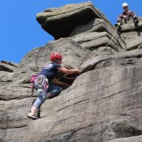 Cathy seconding Ash Tree Wall led by Dave Wylie (David Rainsbury)