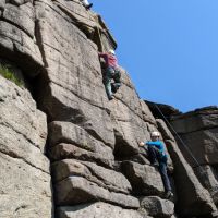 Roger seconding Colin on Bilberry crack (Cathy Gordon)