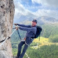 Harry Potts on the Col de Bos via ferrata