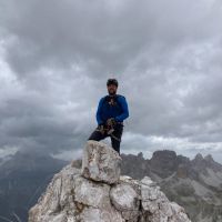 Harry Potts on the Monte Paterno summit (Harry Potts)