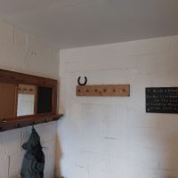New coat rack, mirror, pin board in the hall courtesy of Steve Lopacki