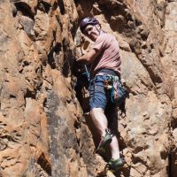 Craig getting stuck into the traditional Farouks Fundamentals VS 4b at Palm Tree Gorge