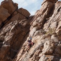 Colin Maddison on the lower section of The Lion Tamer, HS 4b Tizi Gzaouine