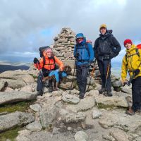 Lucie, Henry, Andy S, Lewis and Andy L on the summit of Cairngorm (Gareth Williams)