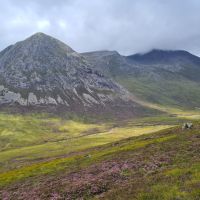 Descending to the Lairig Ghru with The Devils Point on the left, Corrour Bothy is visible on the right (Gareth Williams)