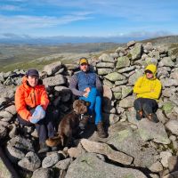 Lucie, Henry, Lewis and Andy L on the summit of Cairn Toul (Gareth Williams)