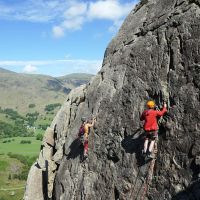 Mich and Robert leading on Glaciated Slab